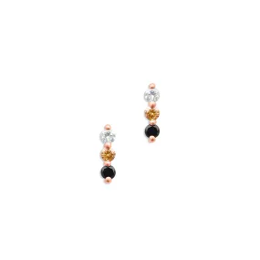 14KT Rose Gold Black Diamond Ombre Earrings