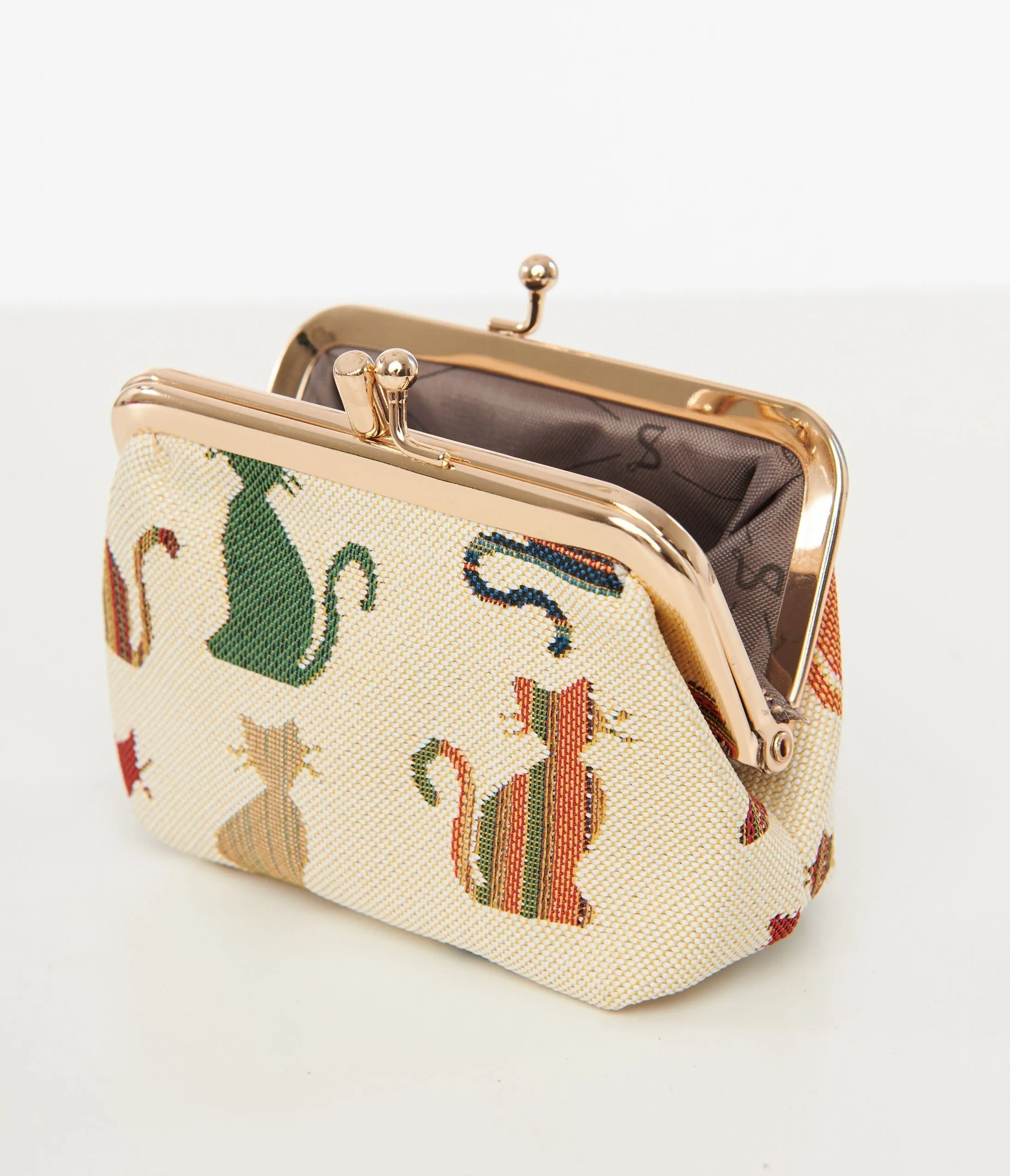 1950s Cheeky Cat Woven Coin Purse