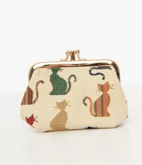 1950s Cheeky Cat Woven Coin Purse