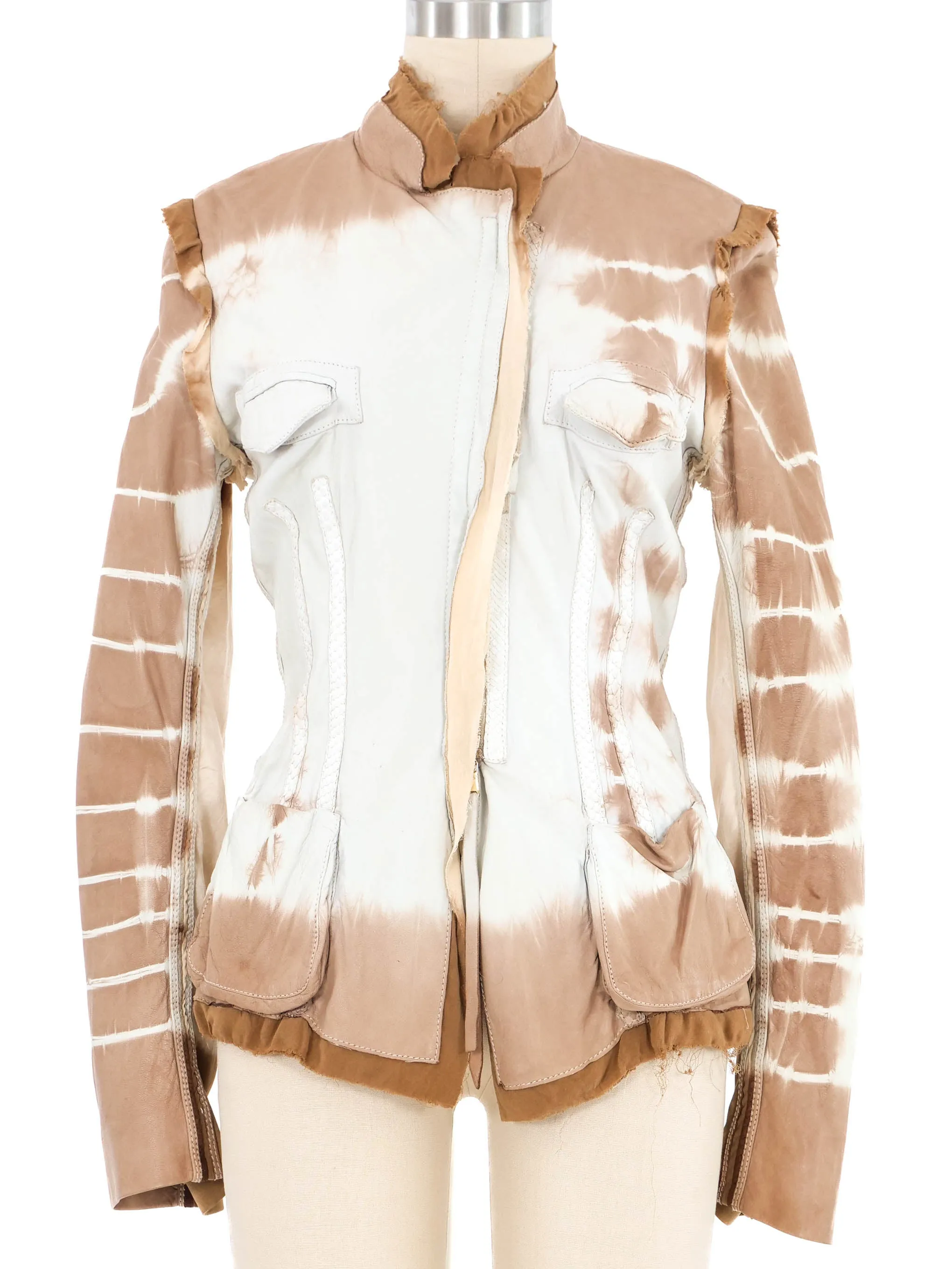 2004 Roberto Cavalli Tie Dye Leather Jacket