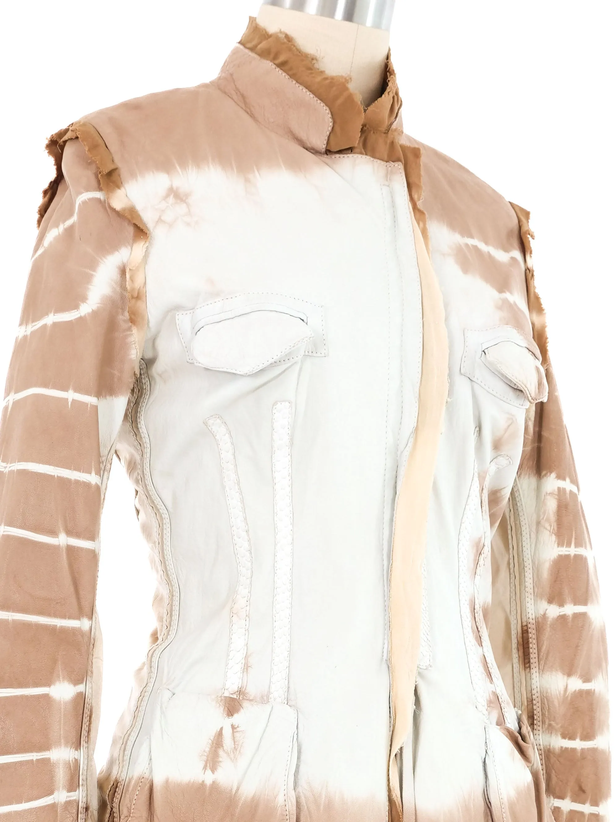 2004 Roberto Cavalli Tie Dye Leather Jacket