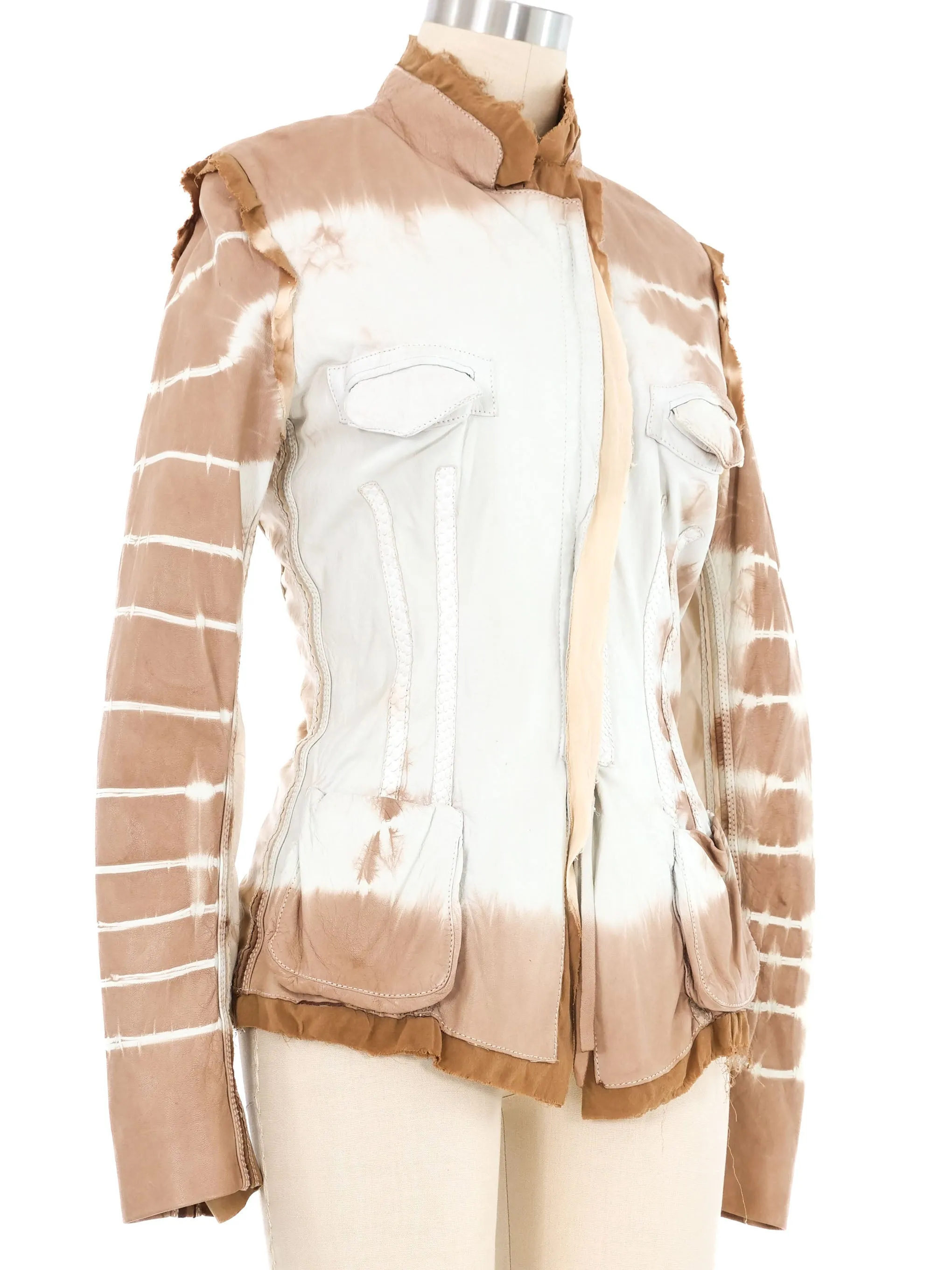 2004 Roberto Cavalli Tie Dye Leather Jacket