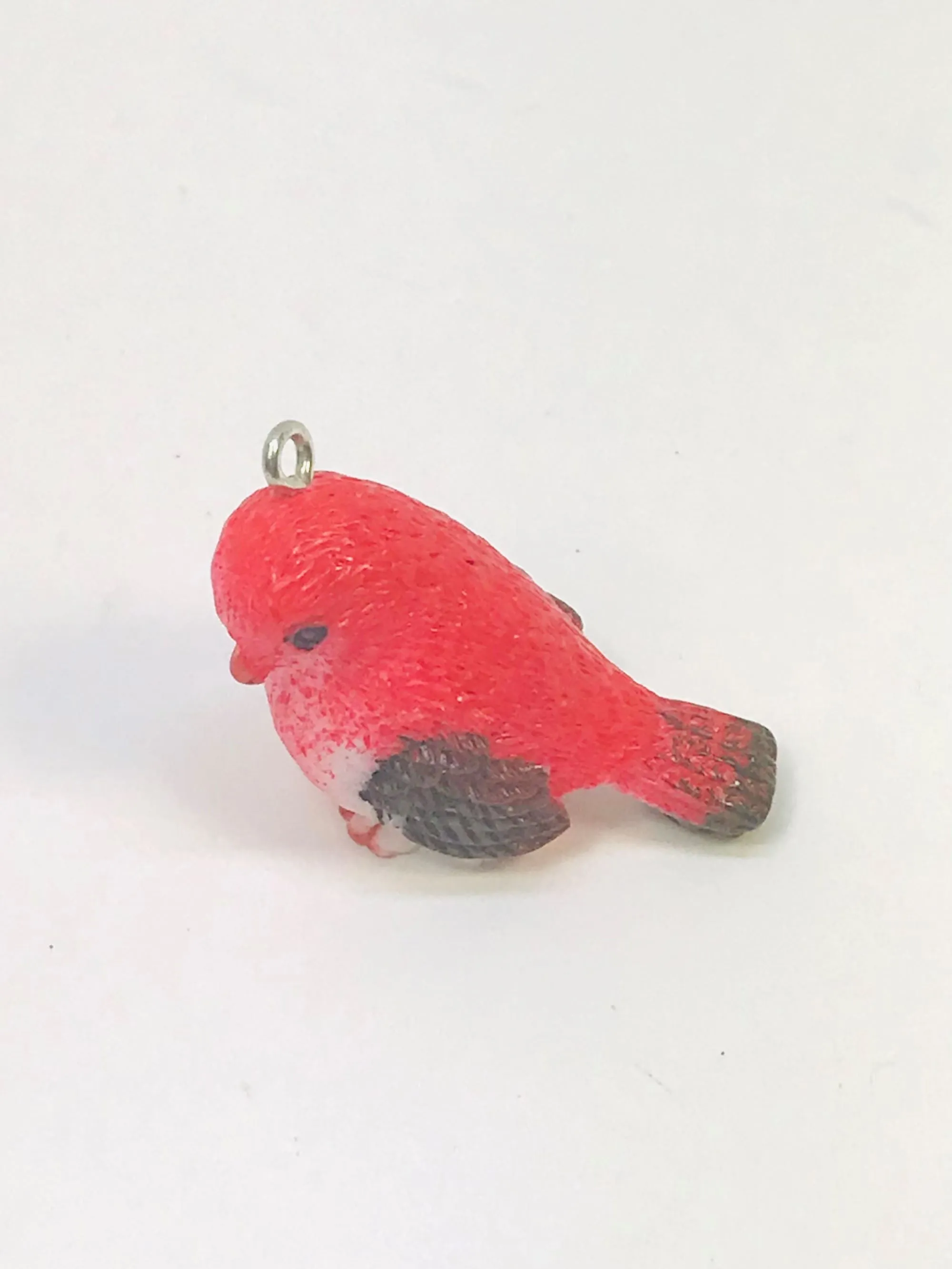 4 Red Bird Charms, Acrylic Robin Charms