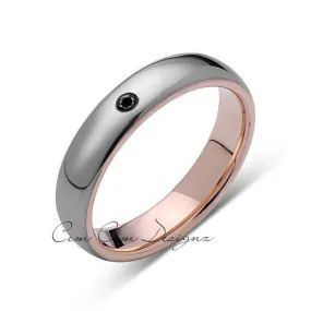 5mm,Unisex,Black Diamond,Gray,Rose Gold,Tungsten Ring,Rose Gold,Wedding Band,Comfort Fit