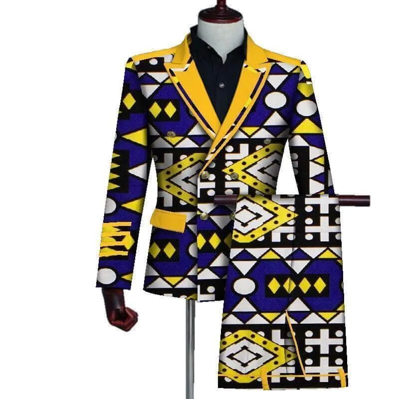 African Two Piece Double-Breasted Suit