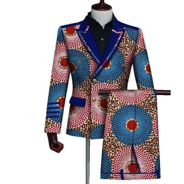 African Two Piece Double-Breasted Suit