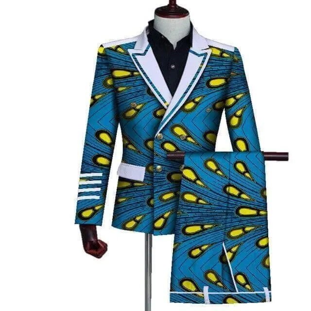 African Two Piece Double-Breasted Suit