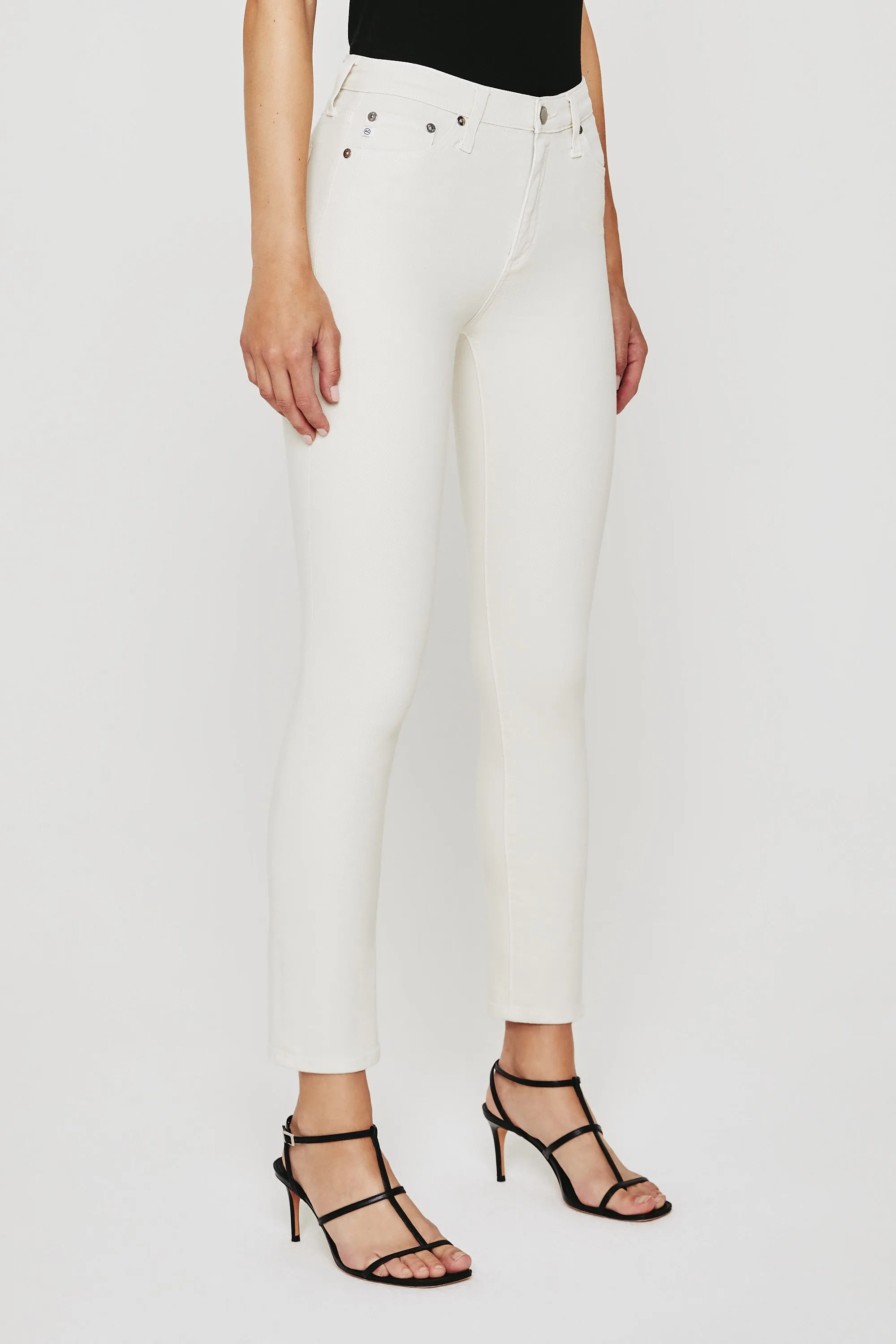 AG Mari High Rise Slim Straight White Cream