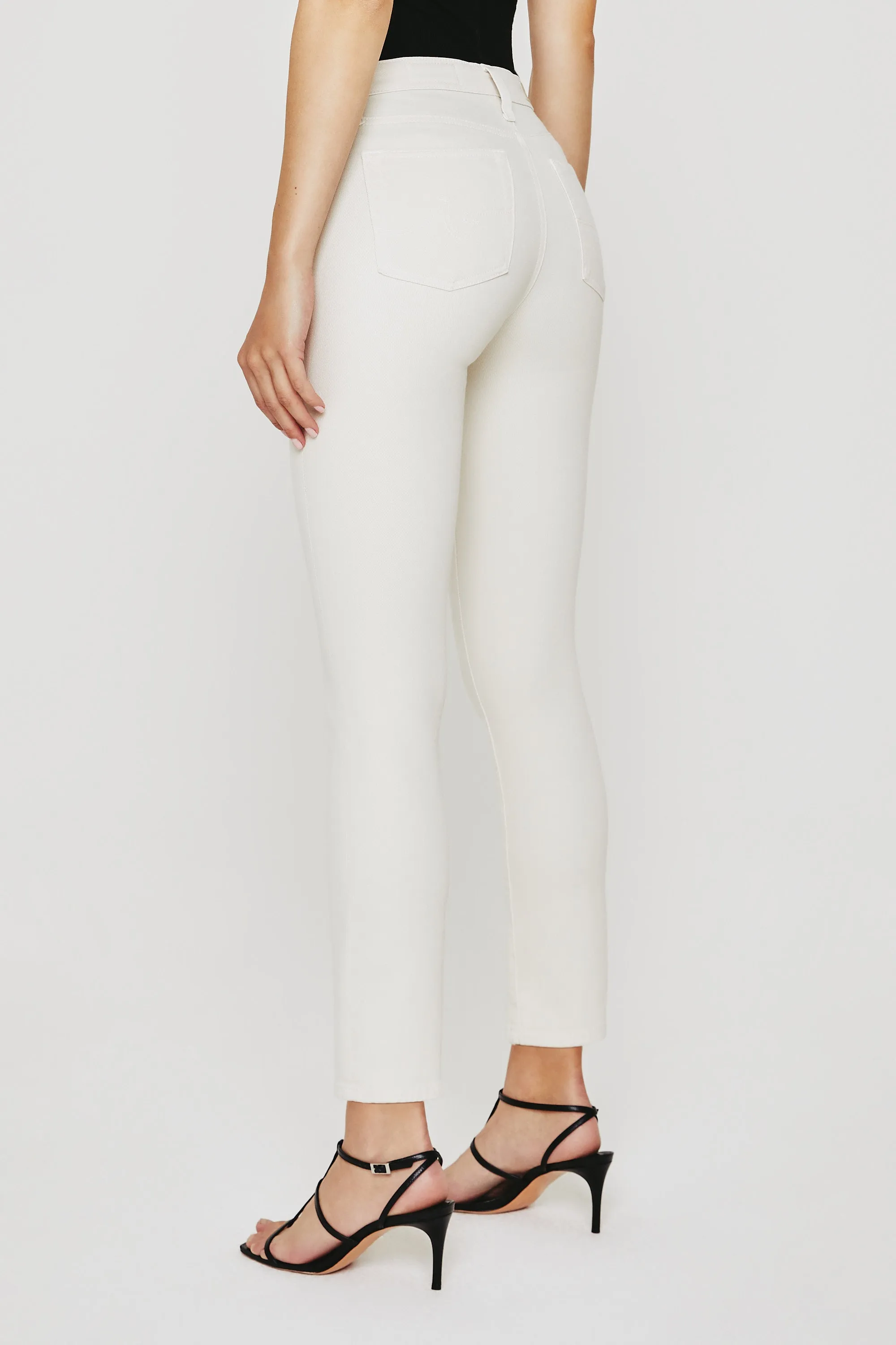 AG Mari High Rise Slim Straight White Cream