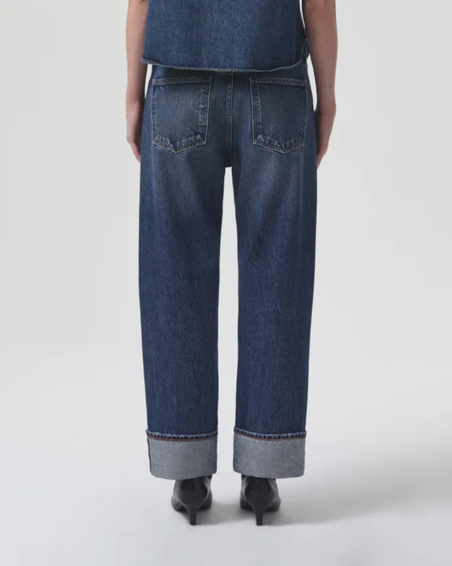 AGOLDE FRAN High Waisted Straight Leg Jeans with Cuffed Hem