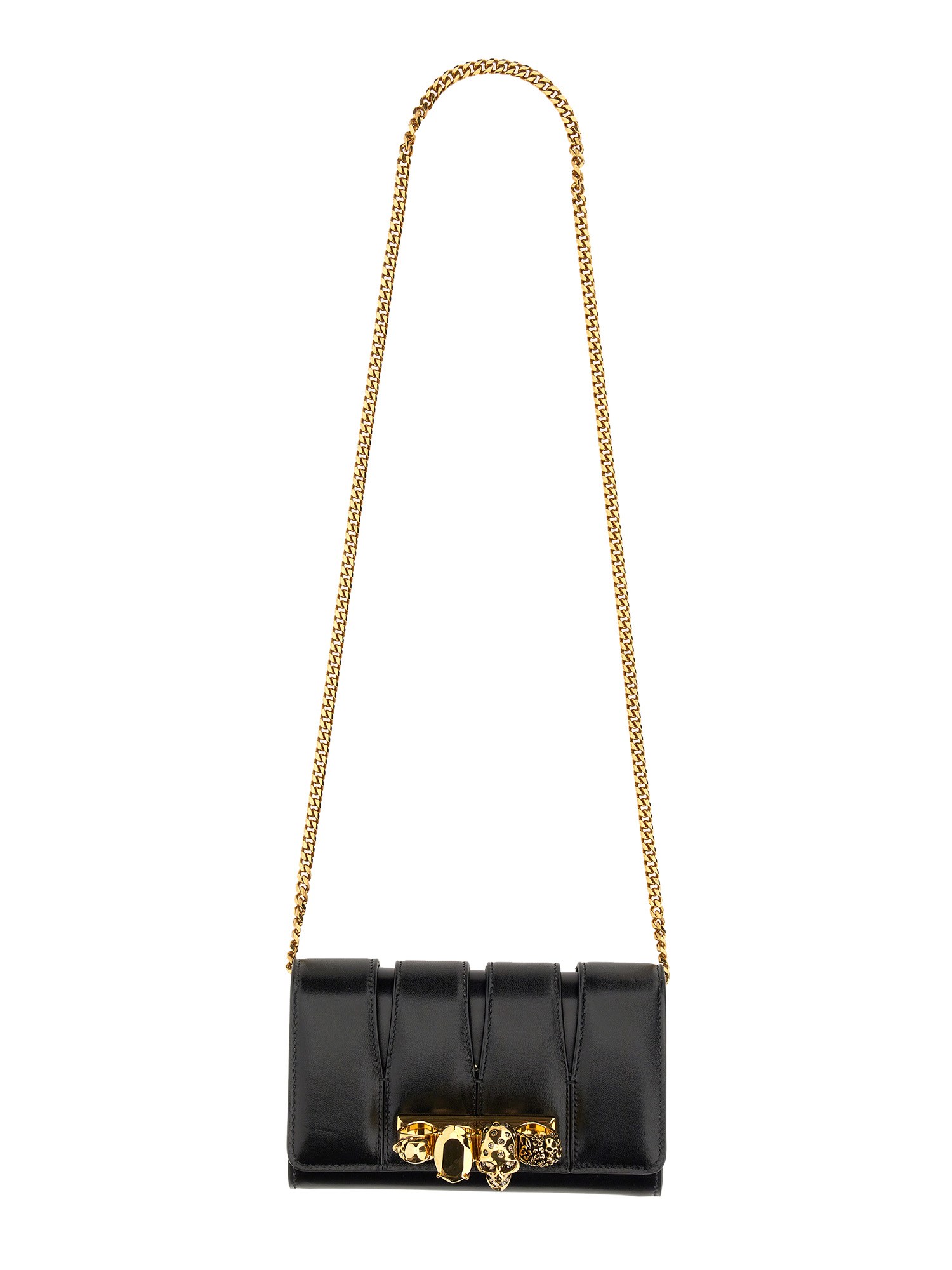 ALEXANDER McQUEEN    THE SLASH LEATHER CLUTCH BAG