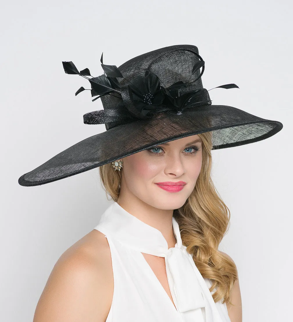 Alexandria Black Sun Hat Wide Brim