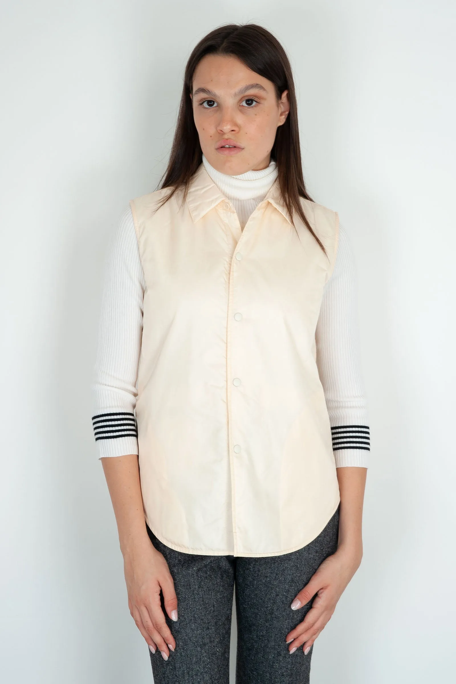 Aspesi Ecru Nylon Dot Quilted Vest