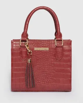 Berry Sia Mini Tassel Tote Bag