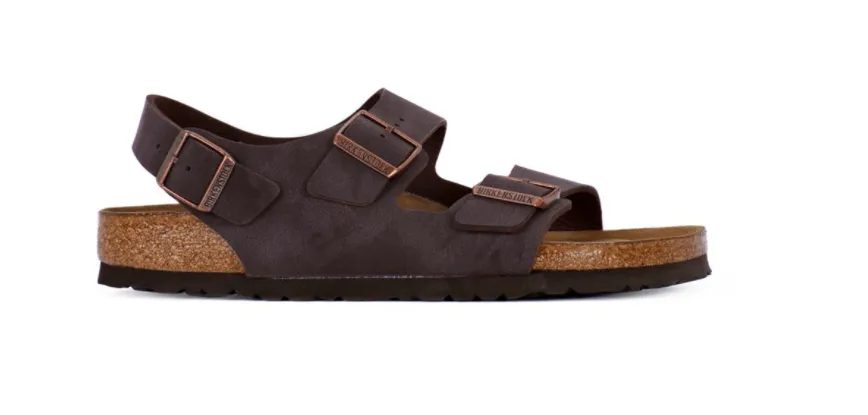 Birkenstock sandals Milano Leather Habana Brushed Nubuck narrow Ankle Strap