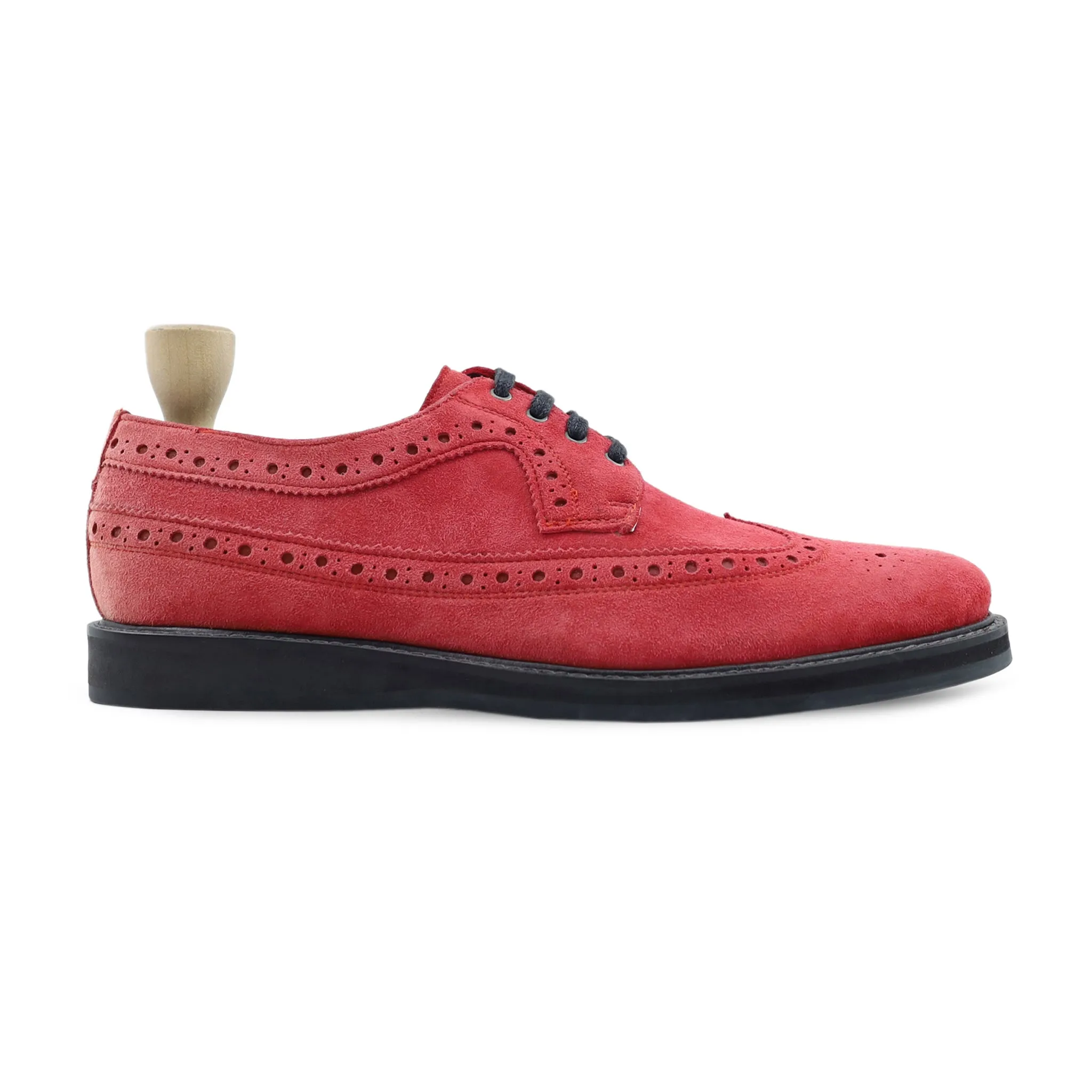 BISTOK Red Suede Derby Shoes