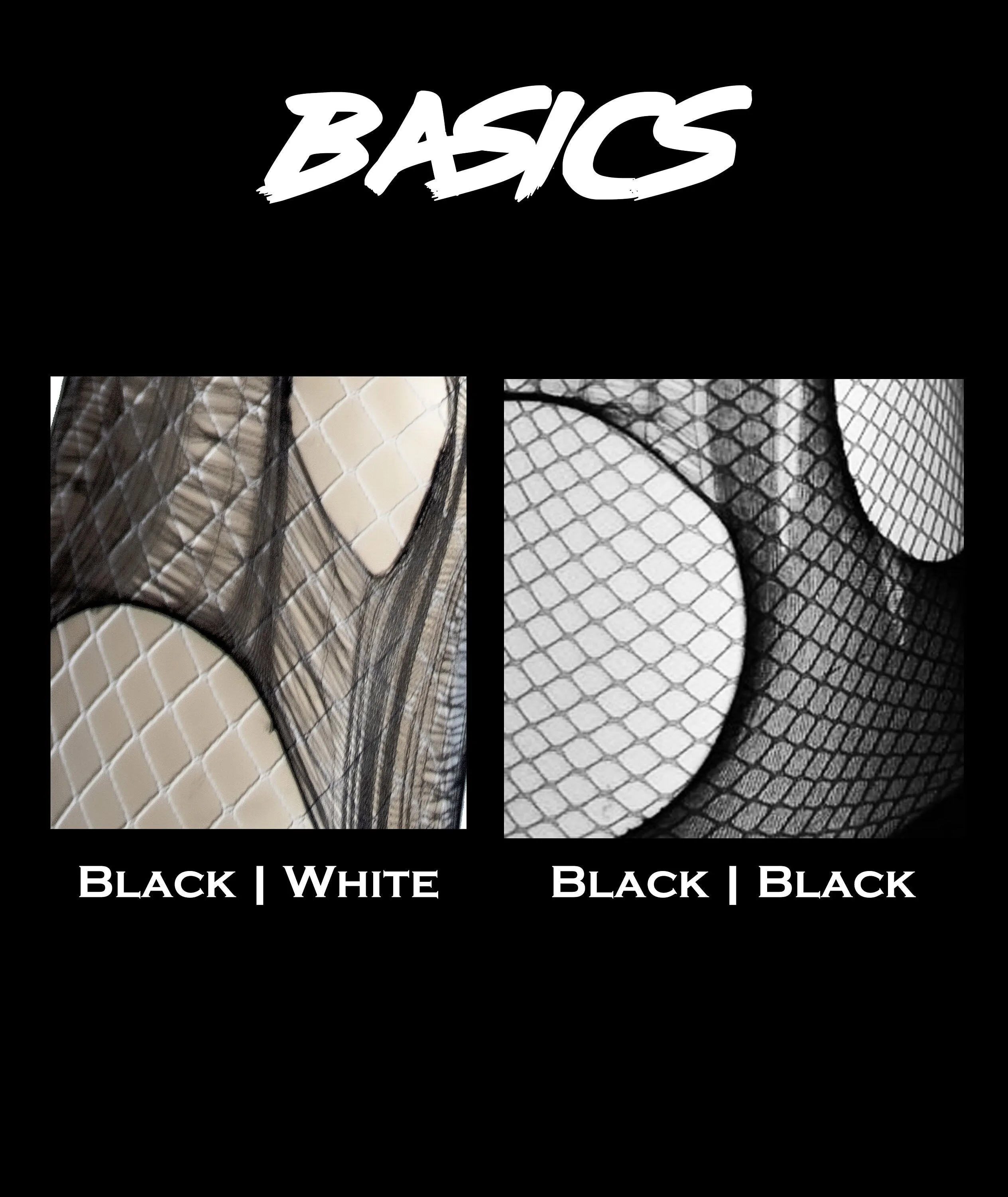 Black and white distressed fishnet stockings