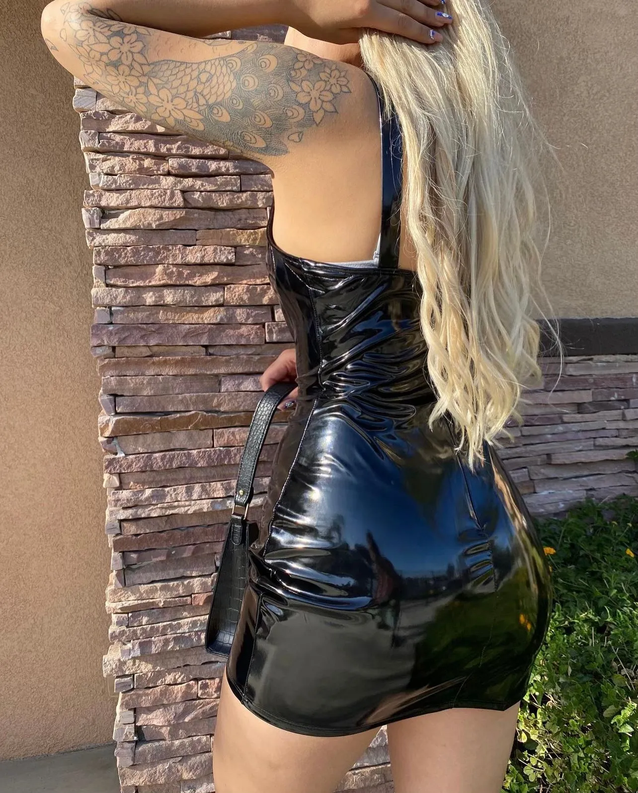 Black Latex Mini Dress