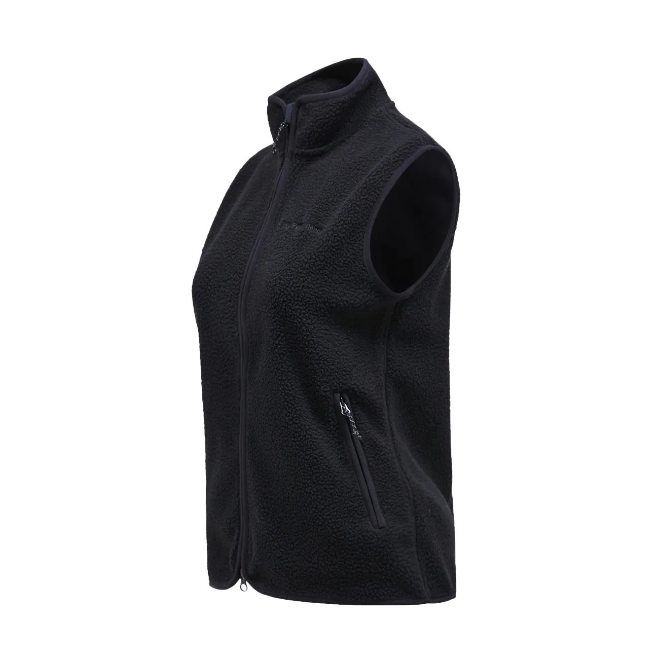 Black Pile Fleece Vest Women