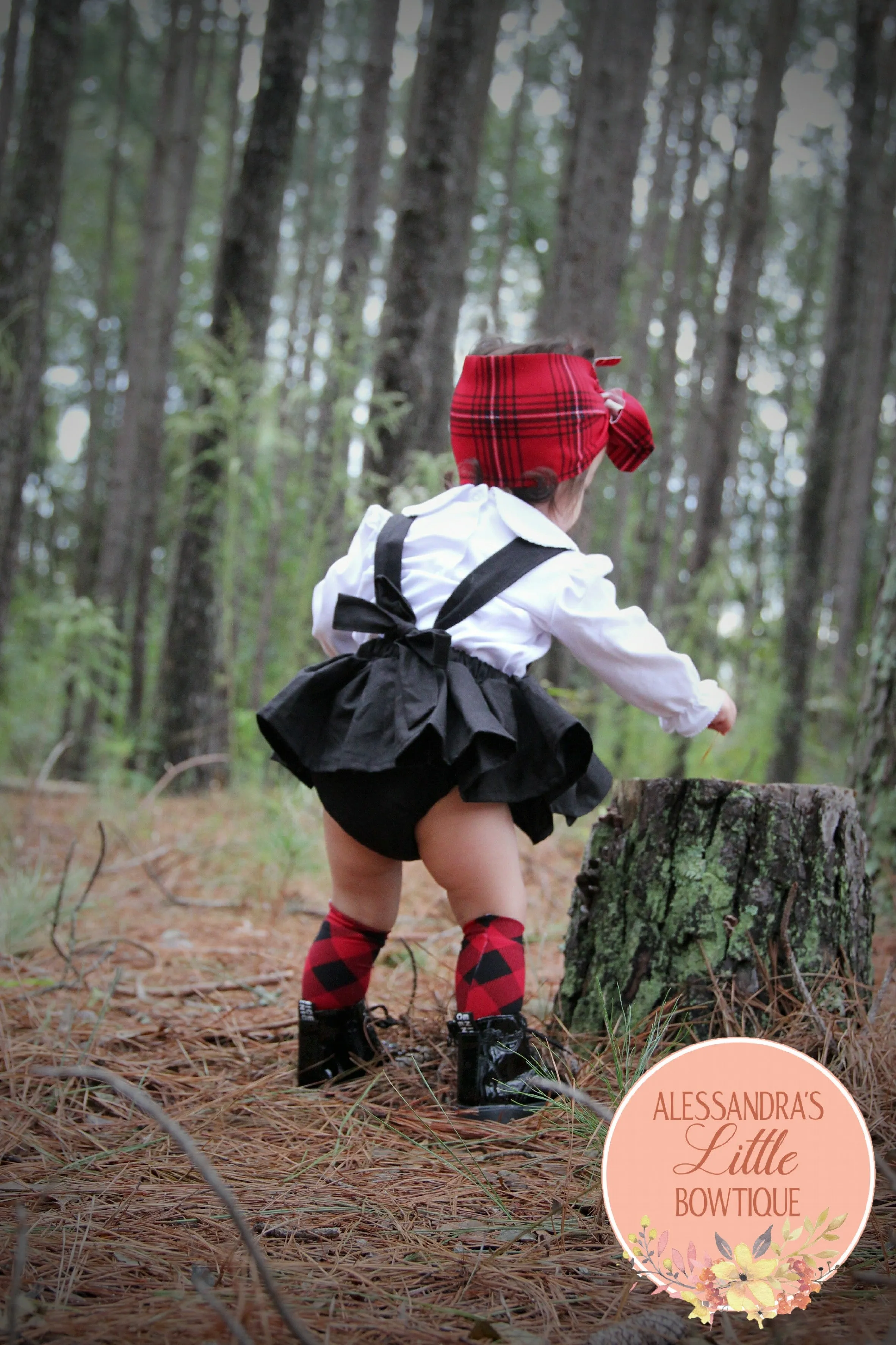 Black Skirt Bloomers with Suspenders