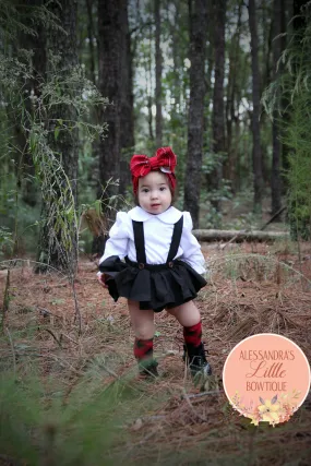 Black Skirt Bloomers with Suspenders