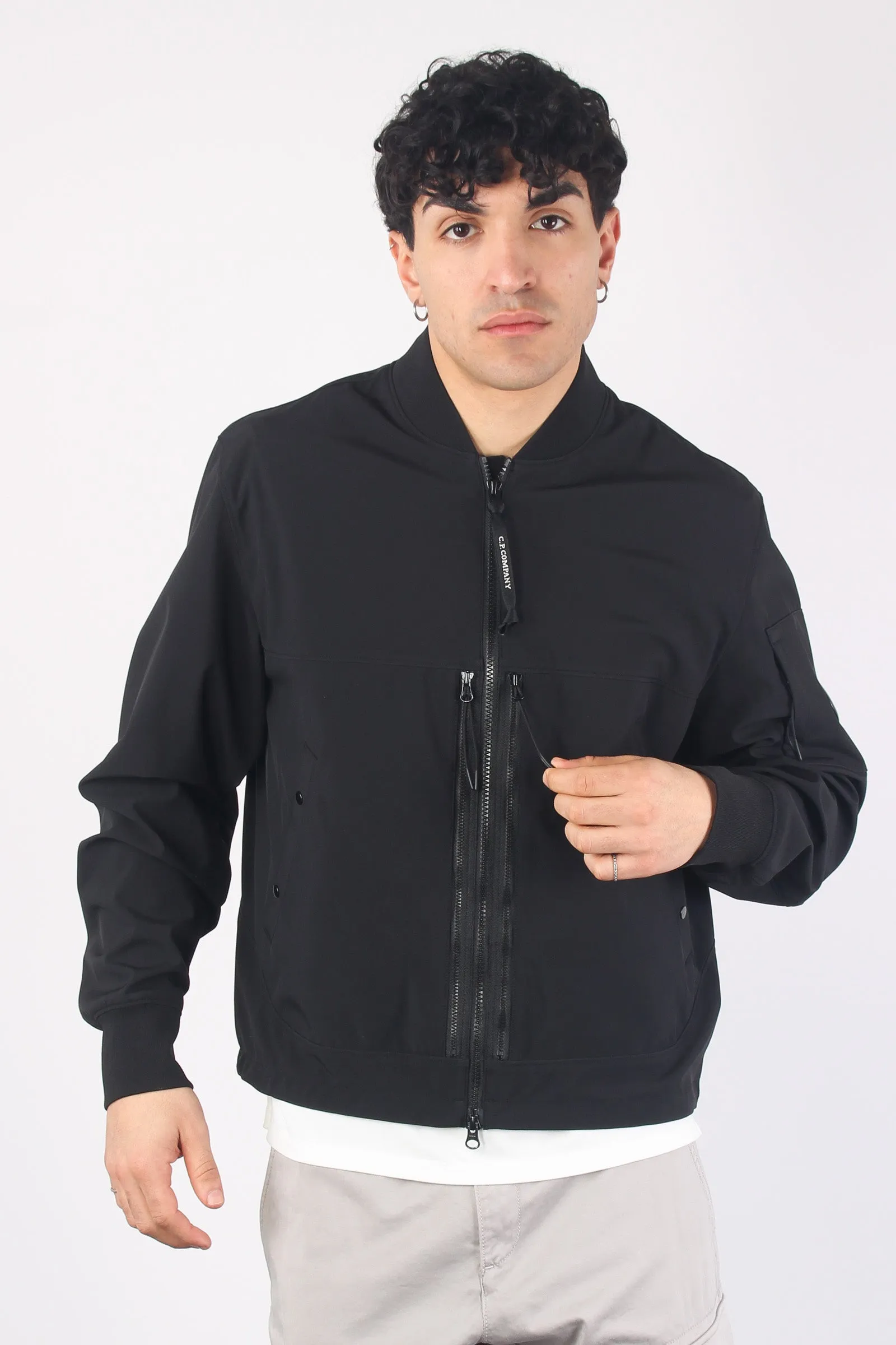 Black Zip Bomber Jacket