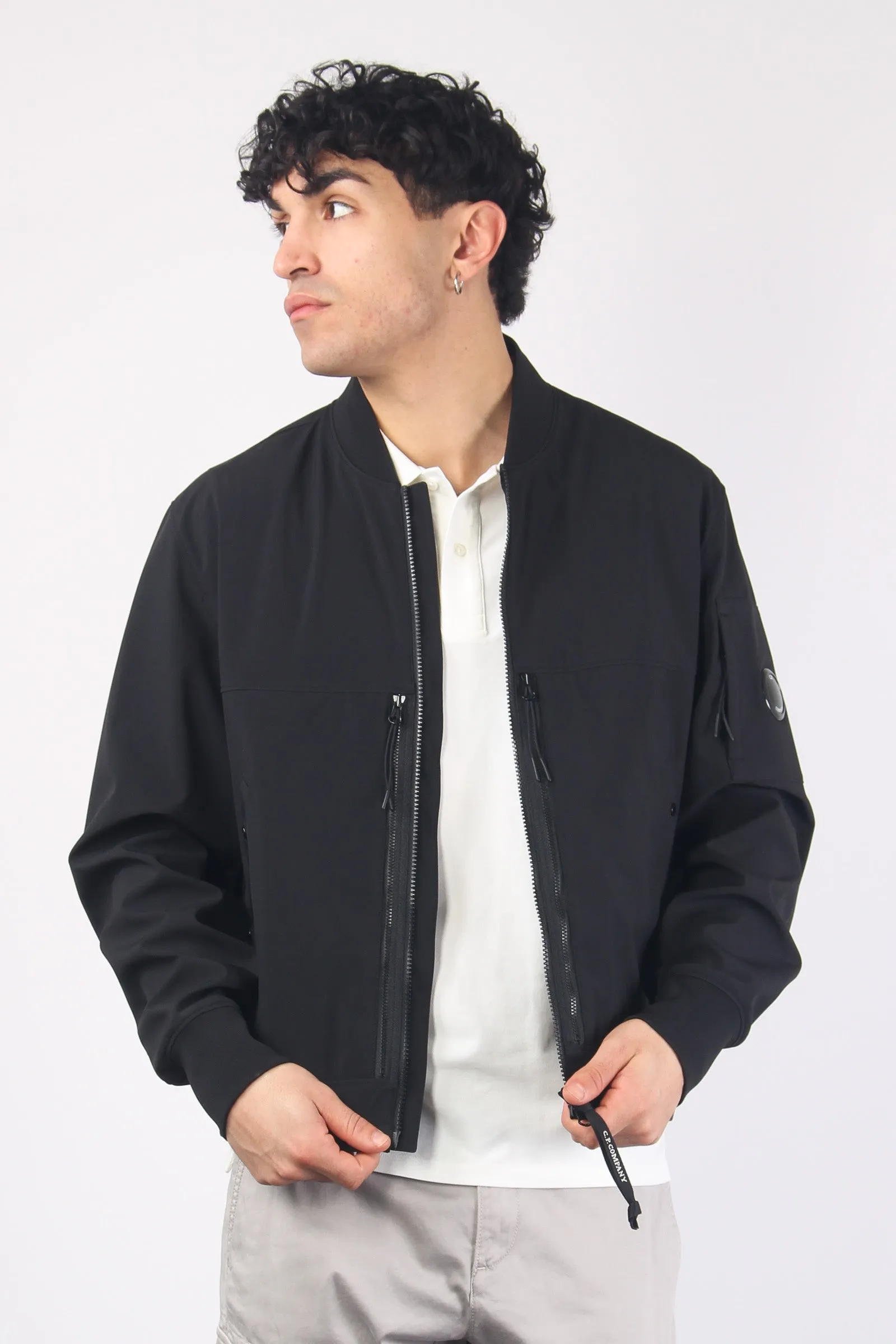 Black Zip Bomber Jacket