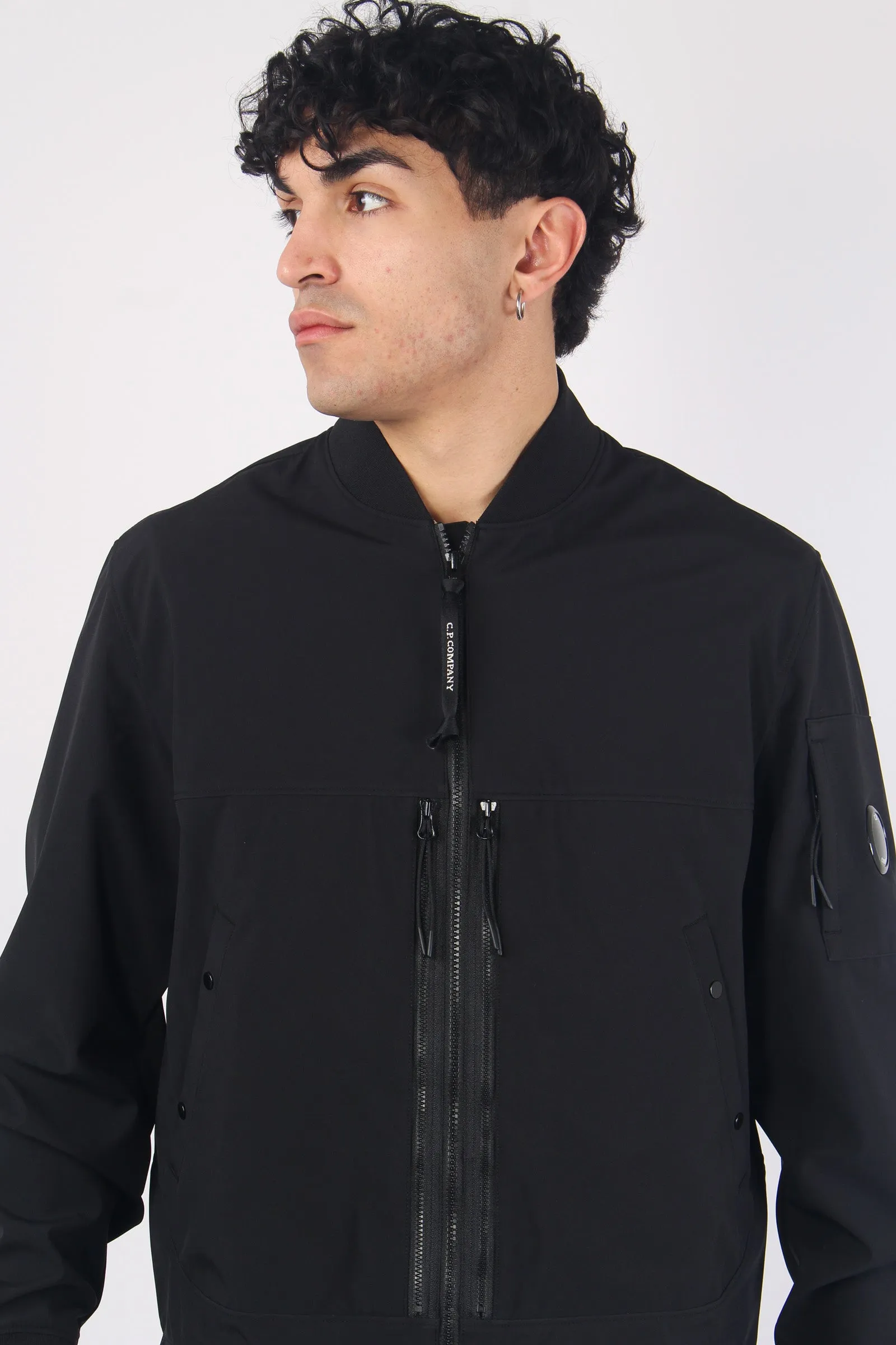 Black Zip Bomber Jacket