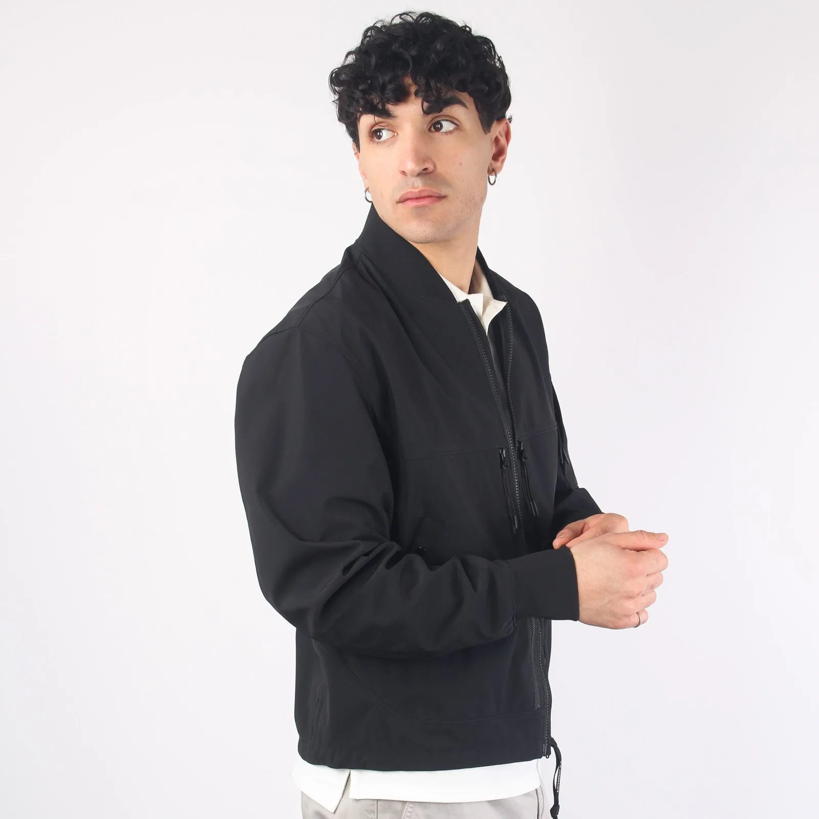 Black Zip Bomber Jacket