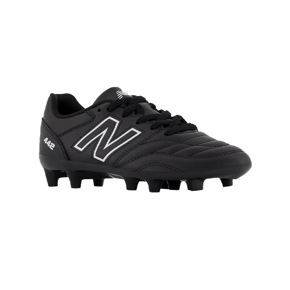 Black/White New Balance 442 V2 Academy FG Jnr Football Boots