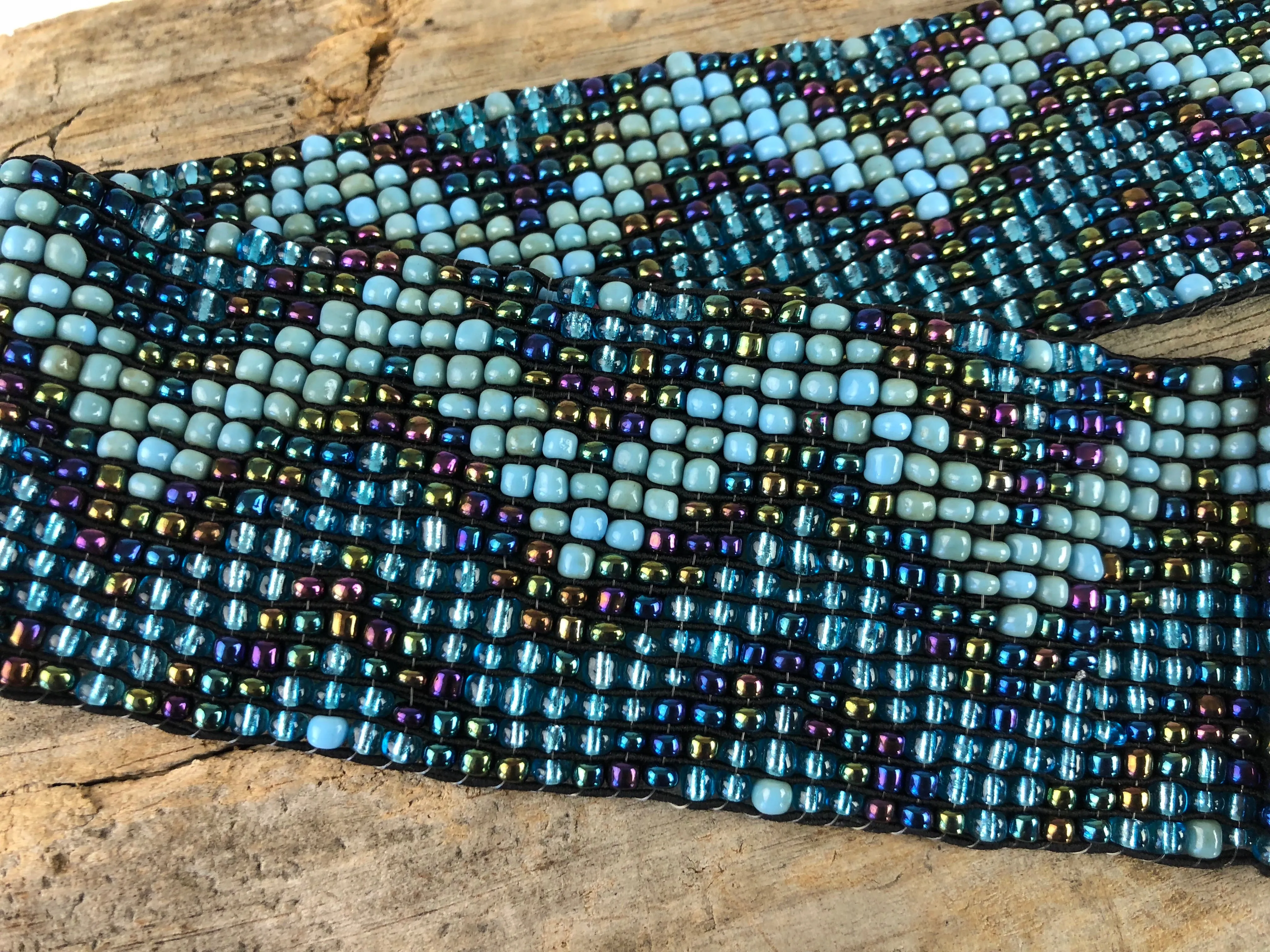 Blue Ziggy Handmade Beaded Belt