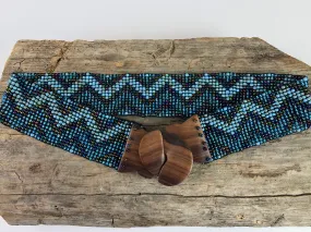 Blue Ziggy Handmade Beaded Belt