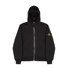 BOMBER FULLZIP WITH HOOD IN STRETCH NYLON Kids Black