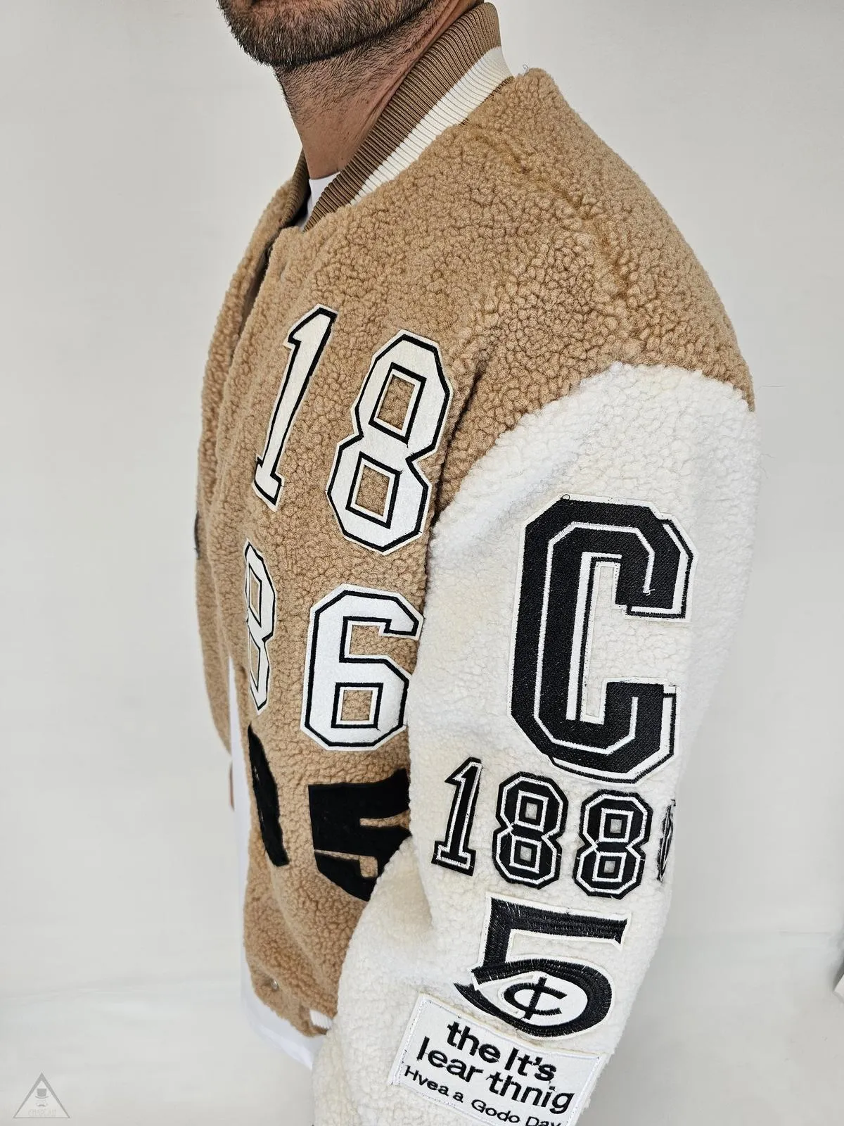 Bomber lamb varsity jacket