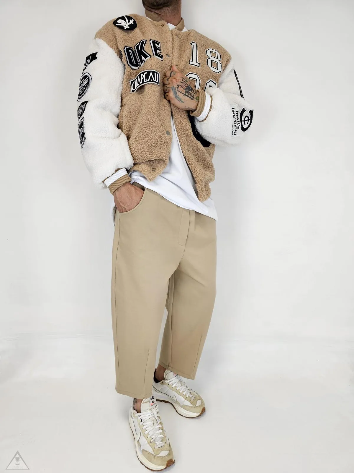 Bomber lamb varsity jacket