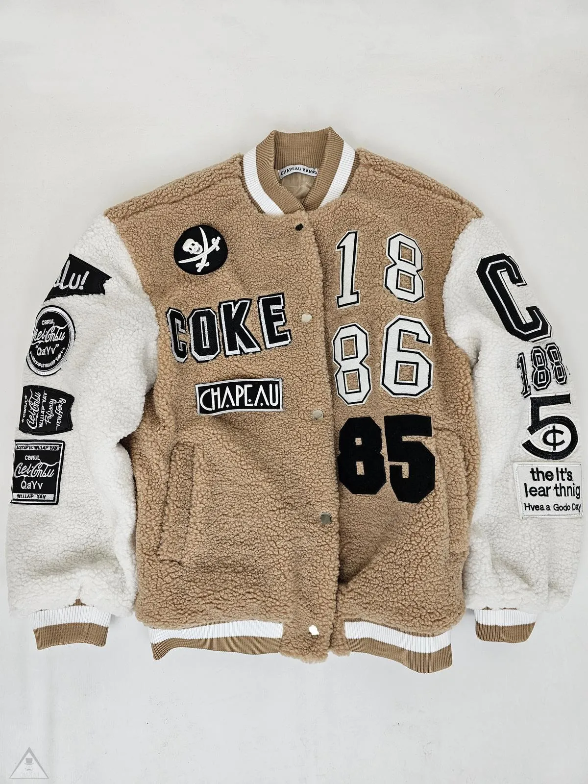 Bomber lamb varsity jacket