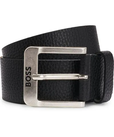 Boss Italian-leather belt with logo buckle