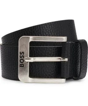 Boss Italian-leather belt with logo buckle