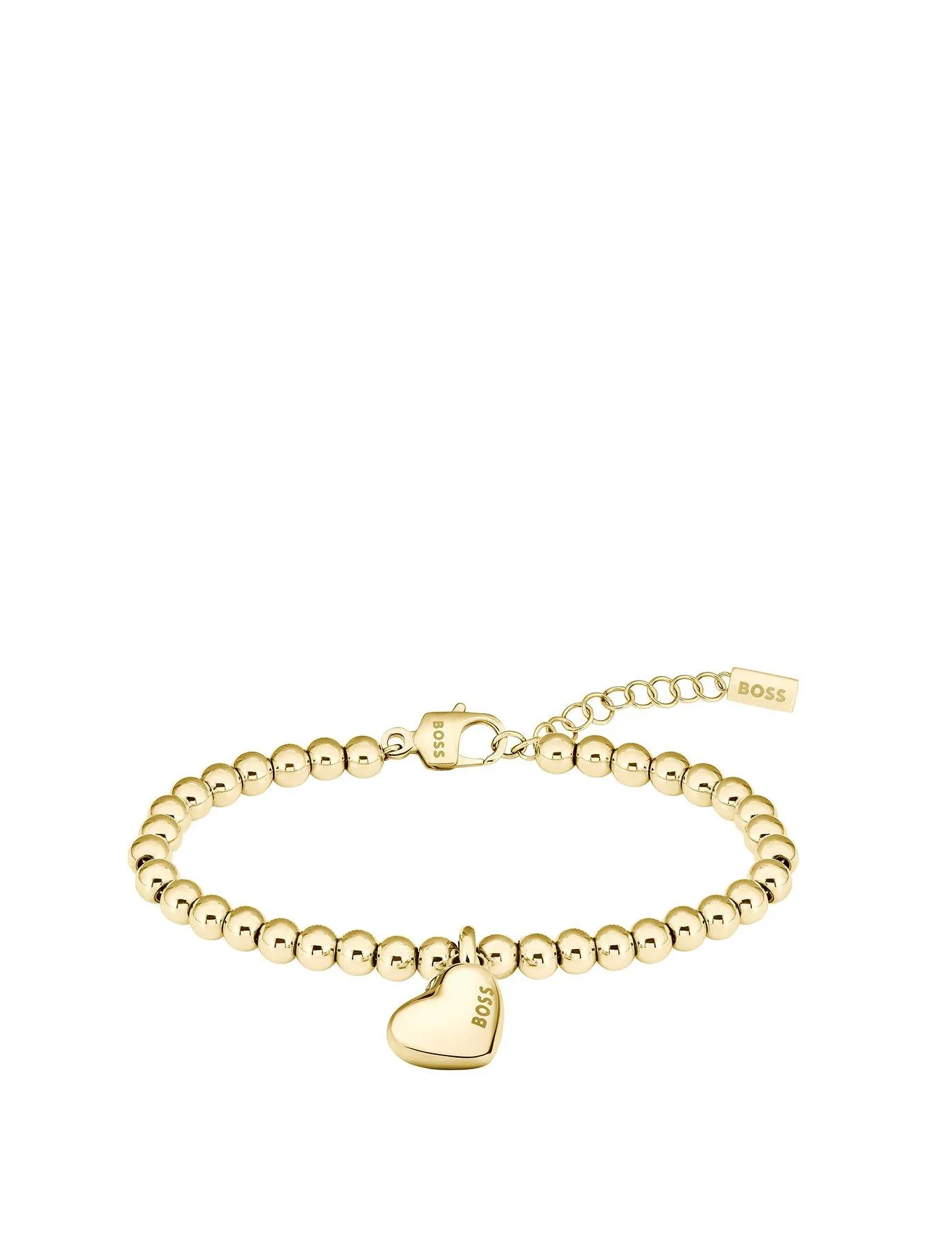 Boss Ladies Boss Honey Heart Yellow Gold Ip Beaded Bracelet