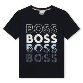 Boss T-Shirt Multi Logo Navy