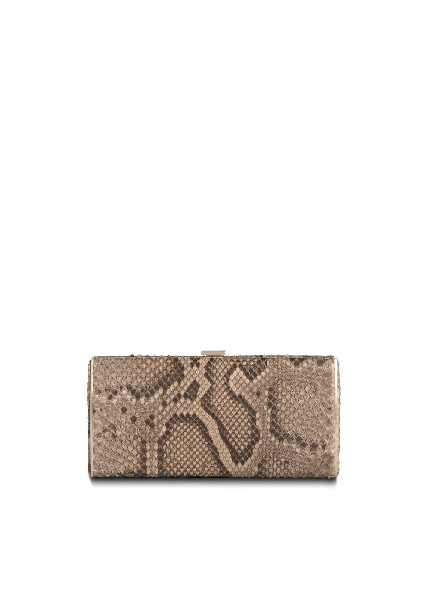 Box Wallet, Light Brown Python, Gold-Tone