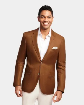 Brooksfield Caramel Linen Blazer - Shop Now