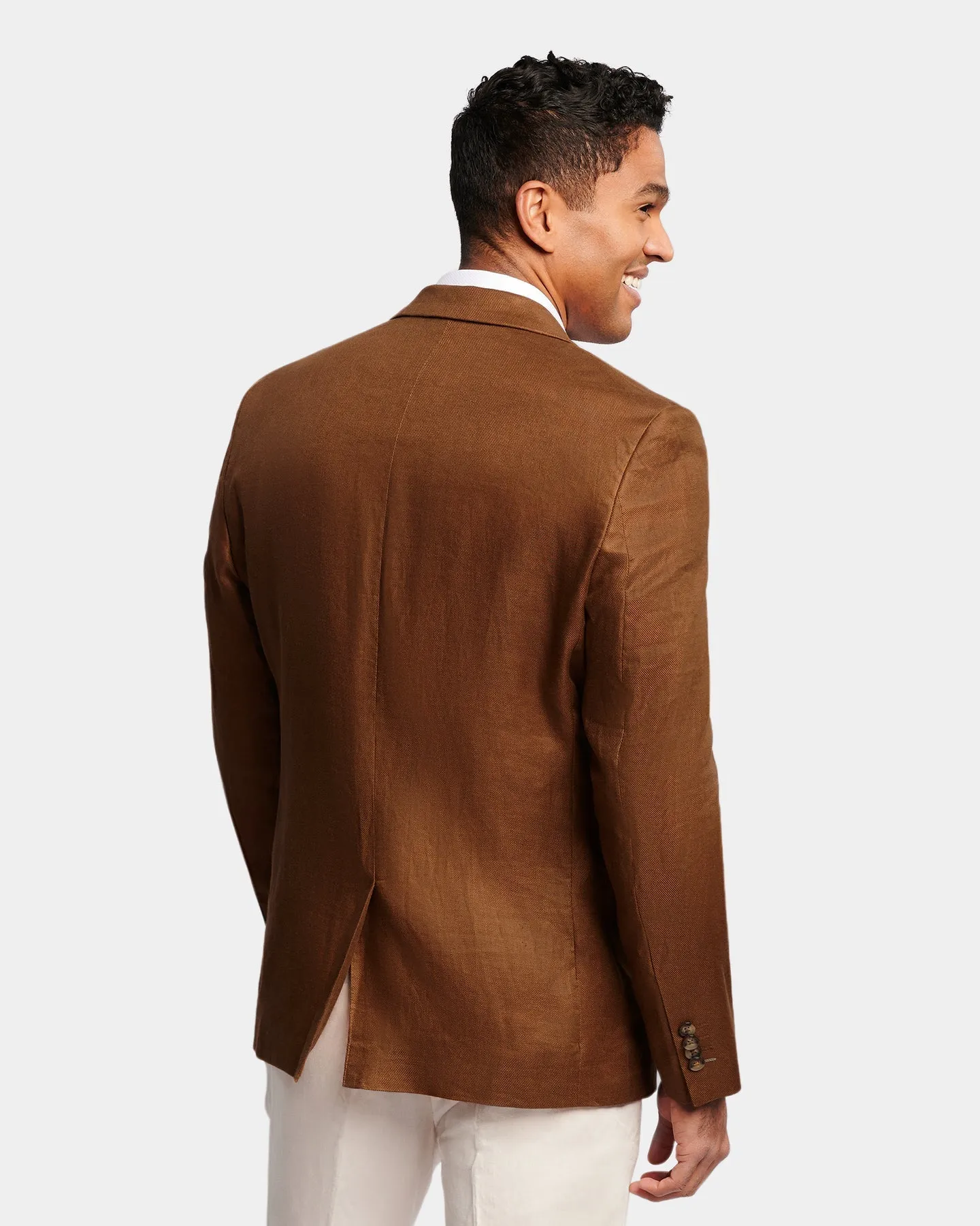 Brooksfield Caramel Linen Blazer - Shop Now