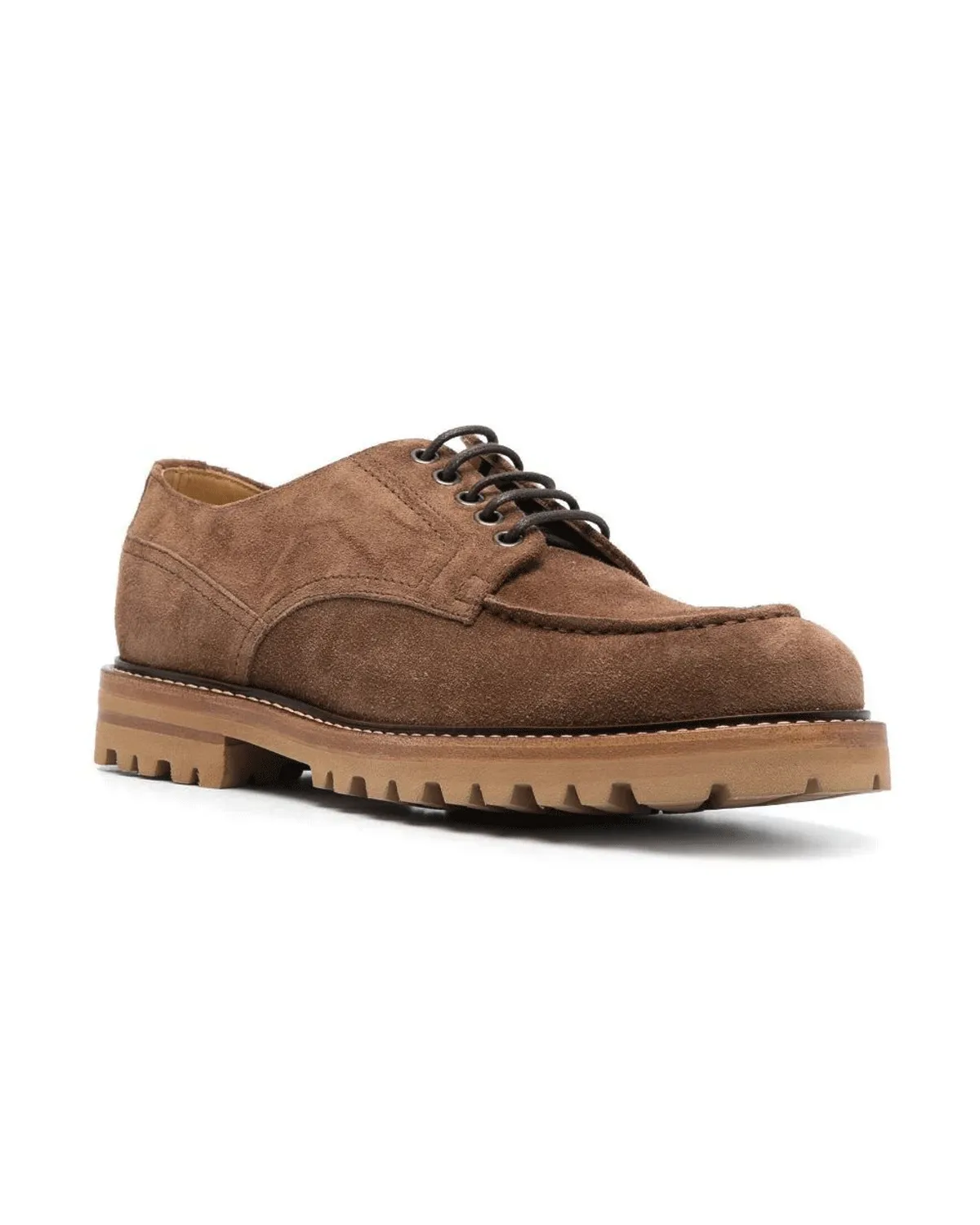 Brown Suede Lace Up Derby Shoe