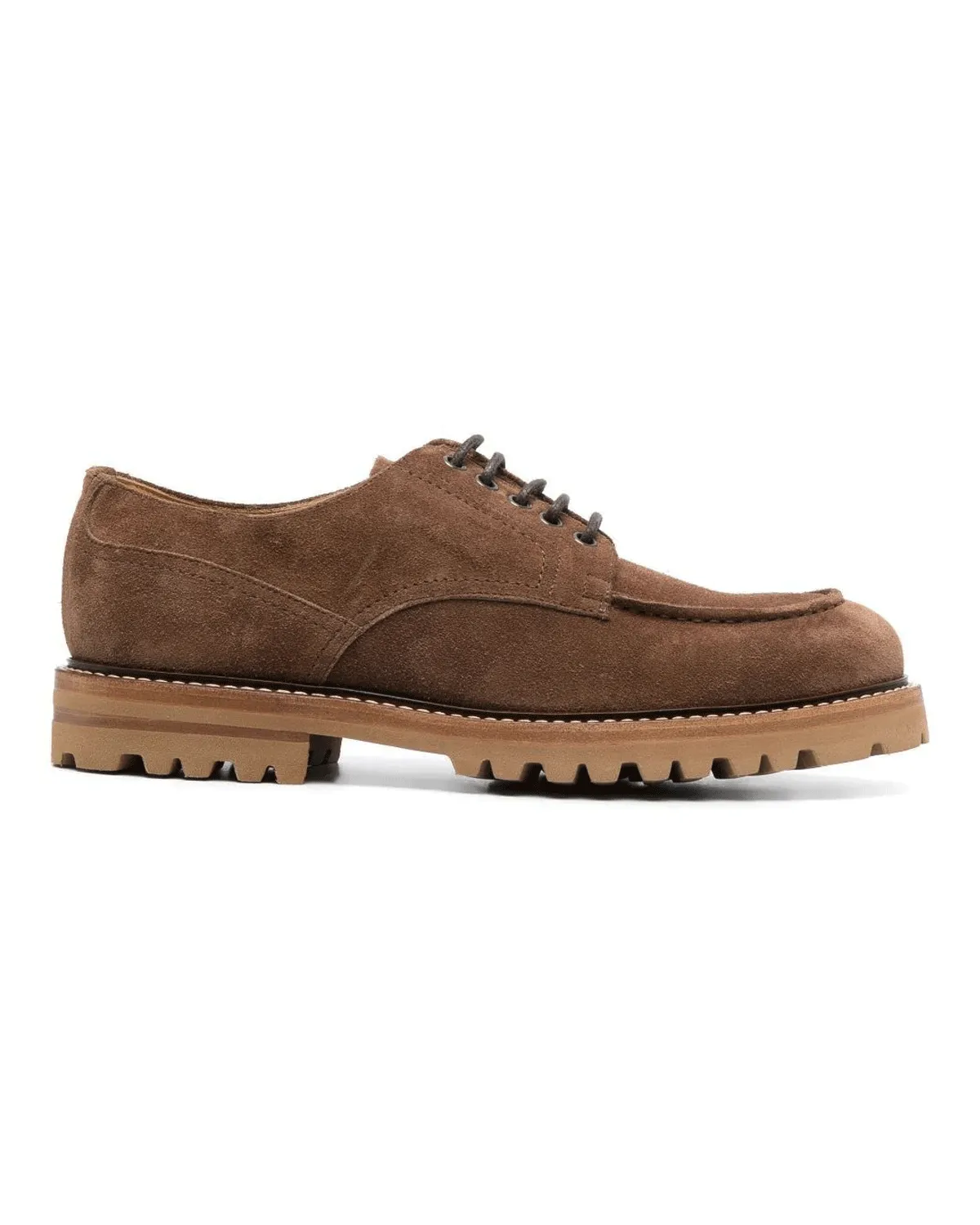 Brown Suede Lace Up Derby Shoe