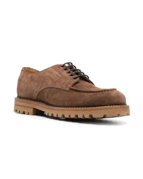 Brown Suede Lace Up Derby Shoe