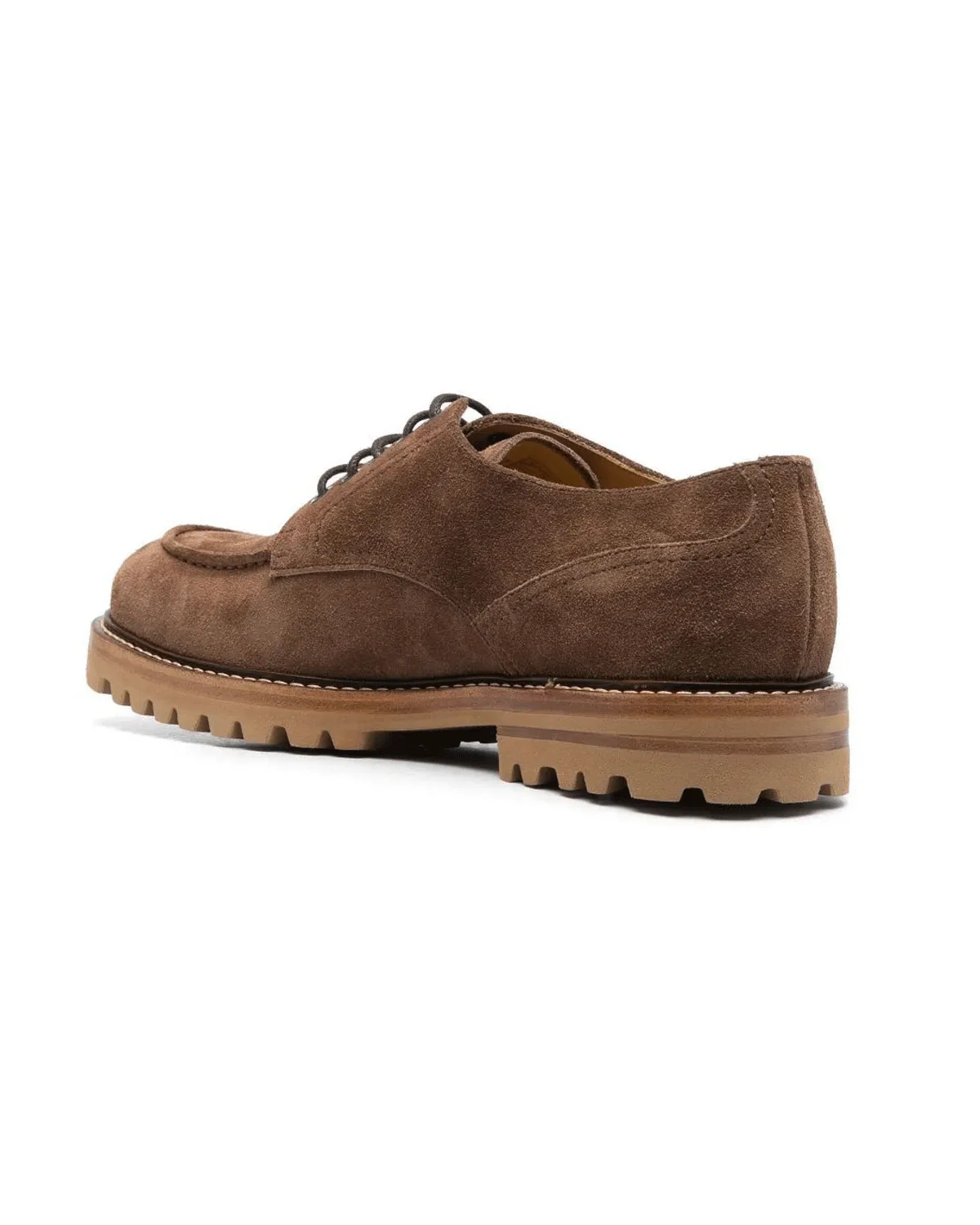 Brown Suede Lace Up Derby Shoe