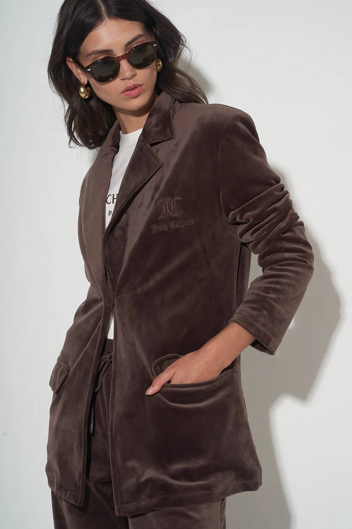 BROWN VELOUR BLAZER