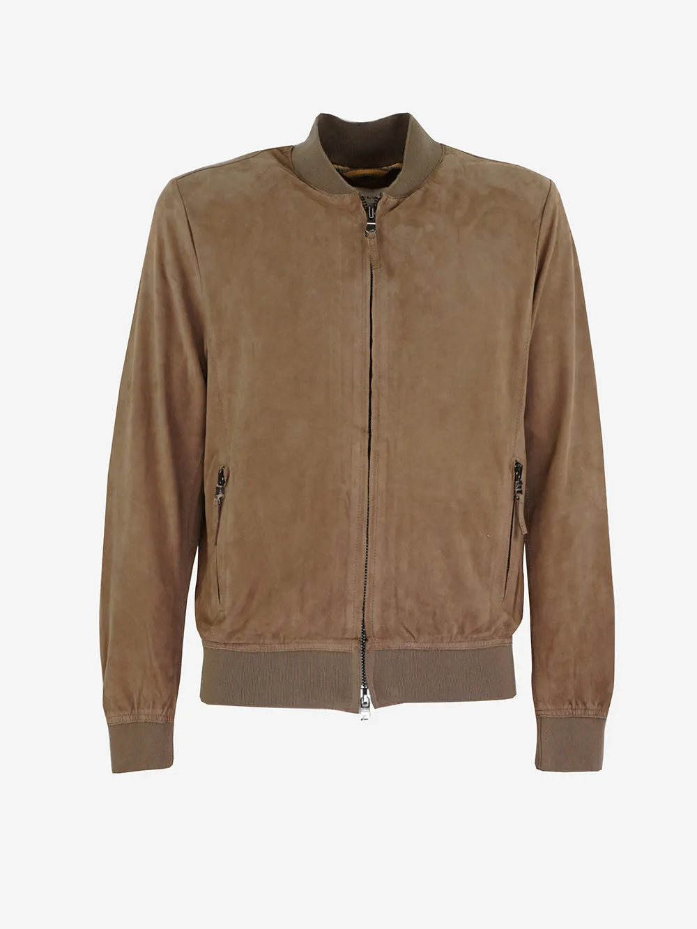 Bully - Unlined Bomber Jacket in Suede with Double Zip