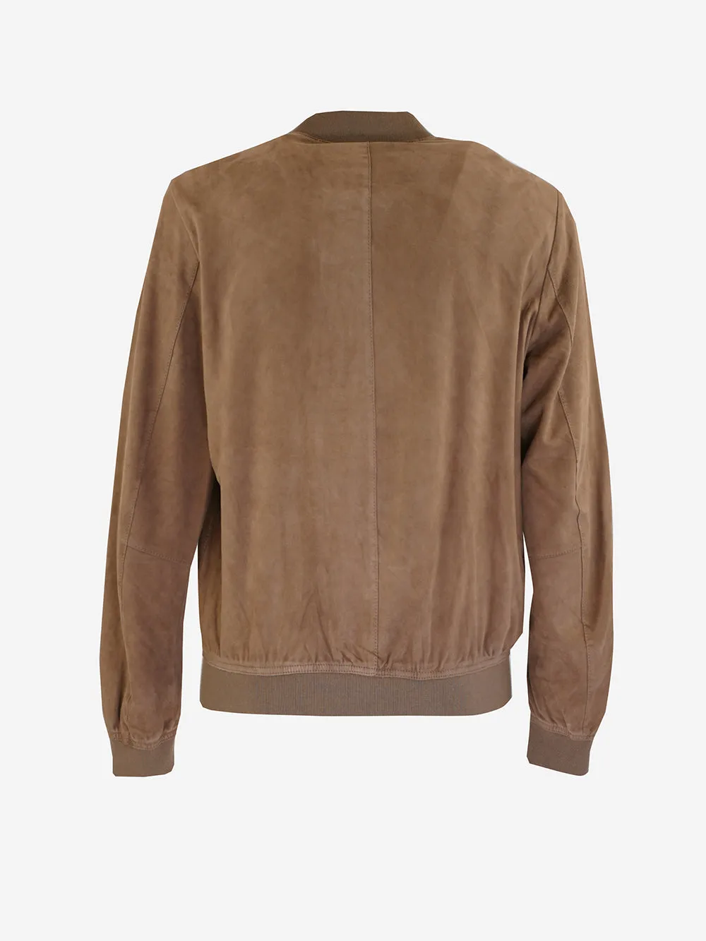 Bully - Unlined Bomber Jacket in Suede with Double Zip